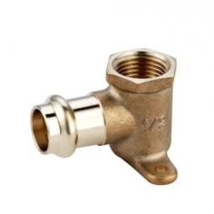 Lead-free Brass Press Drop Ear 90°Elbow
https://www.fadavalve.com/product/press-fit-brass-elbow/leadfree-brass-press-drop-ear-90-elbow-press-x-fpt-1-2-inch.html

• Material: C46500 or C69300
• Connection: Made in four to seven seconds and ensures a consistent, strong, reliable, watertight seal
• Suitable for hot and cold potable water, heating, gas, solar and fire protection systems.