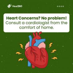 Take charge of your heart health without leaving home! With Heal360's virtual cardiology consultations, you can conveniently discuss any concerns and ensure your cardiovascular well-being from the comfort of your living room. Don't wait for symptoms to escalate – schedule your consultation today and prioritize your heart health journey with confidence. #HeartHealth #VirtualConsultations #Heal360