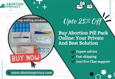 Looking for an effective solution for unintended pregnancy? Buy abortion pill pack online from our pharmacy and get up to 25% off. With fast shipping and 24x7 support get your abortion pill package delivered to your doorstep privately within 2-3 days. So don`t wait anymore order now your privacy is our care. 

Visit Us: https://www.abortionprivacy.com/abortion-pill-pack