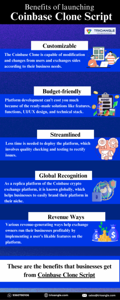 Coinbase Clone Script is a robust centralized cryptocurrency exchange platform that helps entrepreneurs start their crypto platform in the following ways
Check here>> https://www.trioangle.com/coinbase-clone/
