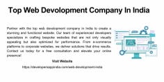 As the top web development company in India, we offer comprehensive services that encompass the latest technologies and trends. Whether you need a brand-new site or a redesign of your existing one, our skilled team is ready to deliver. Our approach ensures that your website is scalable, secure, and easy to manage. Reach out now for a free audit and discover how we can help your business thrive online!
https://developersappindia.com/web-development-india

