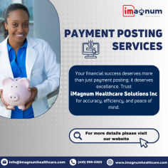 Discover iMagnum Healthcare Technologies Inc's effective payment posting services, which ensure correct and quick execution of health care transactions.
Company: iMagnum Healthcare Solutions
Visit: https://www.imagnumhealthcare.com/services/payment-posting-services

Address: 26077 Nelson Way, Unit#502, Katy, Tx 77494