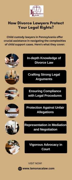 If you are looking for a divorce lawyer for your case and need a legal help from them Visit LaMonaca Law Firm They had a team of best Divorce lawyers in Media, PA They protect your legal rights by providing expert advice, representing you in negotiations, ensuring fair division of assets, securing custody arrangements, and navigating complex legal procedures. They advocate for your interests, handle paperwork, and strive for favorable outcomes.Call on (484) 440-9284 For more information.


Visit this link for more information: 
https://www.lamonacalaw.com/practice-areas/divorce/