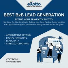 <a href="https://exotto.com/">Exotto</a>: Mastering B2B Lead Gen & Appt Setting. Accelerate your business with our bespoke B2B lead generation and appointment setting services. Tailored strategies and cutting-edge techniques ensure your success in today's competitive landscape. Trust Exotto for unmatched results.