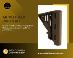 Elevate Your  Premium AR 10 Lower Parts Kit

Upgrade your AR 10 with a comprehensive lower parts kit from Moriarti Armaments. Our AR 10 lower parts kits include all the essential components needed for assembling or upgrading your AR 10 lower receiver. With high-quality materials and precision engineering, our lower parts kits ensure reliability and smooth operation. 
