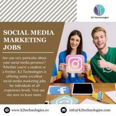 Are you very particular about your social media presence? Whether you're a student or a fresher, K2 Technologies is offering some excellent social media marketing jobs for individuals of all experience levels. Visit our site now to learn more.
