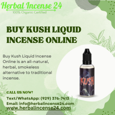 Buy Kush Liquid Incense Online is an all-natural, herbal, smokeless alternative to traditional incense. This innovative product offers users an incredibly clean and smooth smoke that is free of harsh chemicals, harmful additives, and noxious odors.
Contact Us:
Text/WhatsApp: (929) 376-7413
Email: info@herbalincense24.com