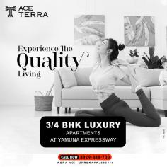 Discover ACE Terra on the vibrant Yamuna Expressway, offering luxurious 3/4 BHK apartments. Limited inventory, act fast! 