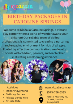 Birthday Packages in Caroline Springs | KidZalia Infographic

Discover the ultimate stress-free birthday bash at KidZalia in Caroline Springs! Our Birthday Packages in Caroline Springs offer personalized experiences tailored to your preferences. Let our dedicated team handle every detail, from themed decorations to engaging activities, while you relax and enjoy the magical day with your child. Book now at +61 437 565 383.