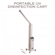 Labnics portable UV disinfection cart features dual 30W UV germicidal lamps, targeting pathogens with 253.7 nm UV light through air recirculation. The lamp angles adjust from 0° to 180°, operating optimally between 5°C and 40°C. Its foldable, mobile design with quartz lamp tubes ensures efficient, low-energy disinfection.