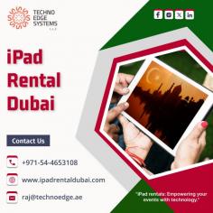 Enhance productivity at events with cost-effective iPad rentals in Dubai, offering efficient solutions tailored for your business needs. Get the best iPad Rentals from Techno Edge Systems LLC. For More info Contact us: +971-54-4653108 Visit us: https://www.ipadrentaldubai.com/ipad-rental-in-dubai/.