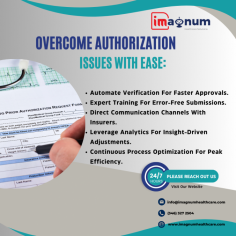 Find out how iMagnum Health care Solutions Inc. makes the difficult prior authorization billing procedure simpler. Our knowledgeable staff takes care of everything, including payer communication and documentation, in order to guarantee prompt approvals and reduce delays. We optimize your earnings cycle by utilizing cutting-edge technology and in-depth industry knowledge, freeing up healthcare providers to concentrate on patient care while we take care of the administrative burden. Put your trust in iMagnum Healthcare Solutions, Inc. for solutions to improve the profitability and operational effectiveness of your practice.

Company: iMagnum Healthcare Solutions

Visit: https://www.imagnumhealthcare.com/services/prior-authorization


Address: 26077 Nelson Way, Unit#502, Katy, Tx 77494