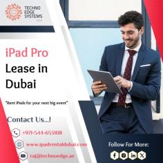 Discover the cost-effectiveness of leasing an iPad Pro and explore options that fit your budget and tech needs. Techno Edge Systems LLC offers you the iPad Pro Lease Dubai. For More info Contact us: +971-54-4653108 Visit us: https://www.ipadrentaldubai.com/