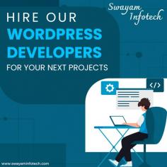 Swayam Infotech is India's leading WordPress Development Company. We offer custom WordPress development services like WordPress template integration, WordPress website development, and WordPress customization. Elevate your digital presence with our WordPress Development Services. As a leading WordPress Development Company in India, we specialise in crafting tailored solutions that align with your business goals. From conceptualisation to deployment, our team ensures a seamless and high-performance app experience for your users to partner with us to bring your Web App vision to life and stand out in the Indian market.