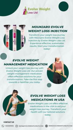 Unlock your weight loss journey with Evolve Weight Loss Ltd. Our proven weight management medication offers effective solutions for your transformation. Take the first step towards a healthier you today.