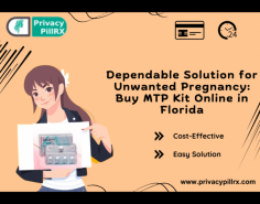 Dealing with unwanted pregnancy? Buy MTP kit online from our website privacypillrx.com to get rid of unintended pregnancy. The kit comprises of two tablets mifepristone and misoprostol, which are proved to be effective for pregnancy termination. Medication abortion with these tablets is easy and cost-effective. We have chat support which is available 24/7 for your convenience so that we can assist you on your query.