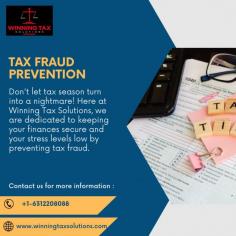 Don't let tax season turn into a nightmare! Here at Winning Tax Solutions, we are dedicated to keeping your finances secure and your stress levels low by preventing tax fraud. Our team uses the latest strategies and tools to safeguard you from fraud and ensure you comply with all IRS guidelines. With us, you are not just filing your taxes—you are protecting your future.
