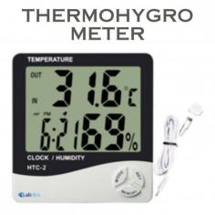 thermohygrometer is an instrument designed to measure and display both temperature and humidity levels in the environment. It combines the functions of a thermometer, which measures temperature, and a hygrometer, which measures the moisture content in the air. Thermohygrometers are widely used in various settings, including homes, offices, laboratories, and industrial facilities, to monitor and maintain optimal climate conditions for comfort, health, and preservation of materials. These devices can be analog or digital, with some models featuring additional functionalities such as data logging and remote monitoring.