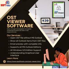 You can view OST files quickly by eSoftTools OST Viewer Software. It can view all OST data. It can view all OST file items very easily. It has a friendly GUI that can easily access the OST file and view all data. Users can view and read all OST mailbox items with attachments, emails calendars, contacts, notes, events, Tasks, and other items. It provides a free demo version that can helps users to check out the software working process.
visit more;- https://www.esofttools.com/ost-viewer.html