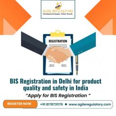 BIS Registration is a certification by the Bureau of Indian Standards, ensuring product quality and safety in India. To navigate this process smoothly, an Agile Regulatory Consultant can help by providing expert guidance, streamlining documentation, and ensuring compliance with regulatory requirements efficiently. To know more visit https://www.agileregulatory.com/service/bureau-of-indian-standard-bis-registration