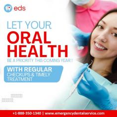 Oral Health | Emergency Dental Service

Prioritize your oral health this year with regular checkups and timely treatment.  Emergency Dental Service ensures bright and long-lasting oral vitality. Your dedication to dental care establishes the standard for a healthier, happier you in the coming year. Schedule an appointment at 1-888-350-1340.