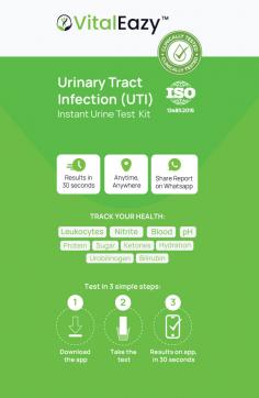 Discover the simplicity and convenience of monitoring your health from the comfort of your own home with Vital Eazy's Urine Test Kit. Designed with your convenience in mind, our kit provides everything you need to perform a comprehensive urine analysis quickly and accurately. https://vitaleazy.com/product/urinary-tract-infection-uti/