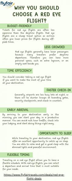 In this infographic post: Discover the benefits of choosing a red-eye flight. Get to your destination faster with fewer delays. Save money on hotel stays by traveling overnight. Arrive at your destination well-rested and ready to start your day. Make the most of your travel time by choosing a red-eye flight.