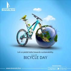 Gear up for World Bicycle Day with Brands.live! Explore our collection of World Bicycle Day templates along with banners, stock photos, vectors, and illustrations tailored for this global event. Let's pedal together to create impactful designs that celebrate the joy of cycling and promote its benefits for personal health and the environment. Join us in spreading the message of sustainability and mobility through the power of bicycles.