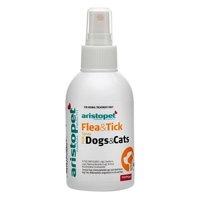 Aristopet Flea and Tick spray is an easy-to-use flea and tick control treatment for your dogs and cats from the house of Aristopet. The product aids in control of Adult Brown Dog Ticks. It's non-harmful, natural composition can safely be used on puppies and kittens. Aristopet Flea and tick spray is an ideal treatment to achieve flea control in your pet's playing areas and surroundings.