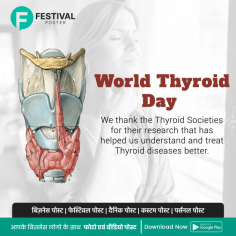 "Celebrate World Thyroid Day with Custom Posters Using Festival Poster App"

Celebrate World Thyroid Day by designing personalized posters and images with Festival Poster App, spreading global awareness and support for thyroid health. Easily customize images and share your message effortlessly with this user-friendly tool of Festival Poster App.

https://play.google.com/store/apps/details?id=com.festivalposter.android&hl=en?utm_source=Seo&utm_medium=imagesubmission&utm_campaign=worldthyroidday_app_promotions

#ThyroidAwareness #HealthSupport #GlobalHealth #ThyroidHealth #Wellness #AwarenessCampaign #WorldThyroidDay #HealthAdvocacy #PosterDesign #CustomPosters #DesignTools #SpreadAwareness #HealthEducation #HealthPromotion #Customization #DigitalDesign #SocialMediaMarketing #HealthCare #PublicHealth #FestivalPosterApp #PosterMaker #DesignTool #CustomDesigns #GraphicDesign