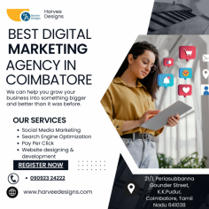 Digital marketing company in coimbatore - Harvee designs

Digital Marketing Agency in Coimbatore - Harvee Designs
Top Digital Marketing Agency in coimbatore
specialized in website development, web design, 
SEO, PPC & social media marketing. Happy clients 
for 10 years.

