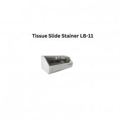 Tissue Slide Stainer can hold 24 slides to process multiple samples efficiently in a single run. This automated tissue stainer features 26 stations and utilizes 600ml of reagent for high throughput. Its heating tank temperature ranges from ambient to 85 °C to ensure optimal conditions for different reagents. Our stainer features a user-friendly digital LED touchscreen for easy control and monitoring