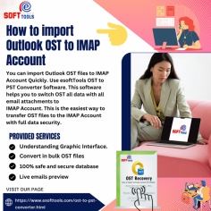 Today I suggest you to use eSoftTools OST to PST Converter Software to instantly import emails from Outlook OST to IMAP Account. This software manages mailboxes with attachments:- notes, tasks, contacts, Events, calendars, and other items. It can show a live preview of all OST emails before converting to IMAP Account. It is very easy to use and very simple to understand. This software has a simple graphic interface for all types of users and the software provides 100% data security. Try now by clicking on the link.
visit more:-https://www.esofttools.com/blog/import-outlook-ost-to-imap/
website:- https://www.esofttools.com/ost-to-pst-converter.html
