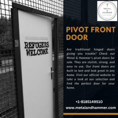 Are traditional hinged doors giving you trouble? Check out Metal & Hammer's pivot doors for sale. They are stylish, strong, and easy to use. Our front doors are built to last and look great in any home. Visit our official website to take a look at our selection and find the perfect door for your home.
