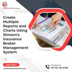 Create multiple reports and charts for your insurance broking company using Simson's insurance broker management system. Our system houses multiple different modules like Quotation Management System, Policy Renewal System, Client Management System, Document Management System, SiFAMs (Accounting Module), CARM (Lead Management System), and much more. With our system, you can manage your work on the go, update the data instantly with our automated system. If you have doubts about our software, we can schedule an online detailed demonstration of our software. Just visit https://www.simsononline.com to contact us either through call or email.