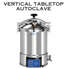 Labnics Vertical Tabletop Autoclave is an 18L vertical pressure steam sterilizer featuring an automatic pressure-temperature controller and LED display. With a temperature range of 105°C - 126°C, it boasts a fully stainless steel design, touch key interface, and quick opening door with hand wheel structure. It ensures safe, reliable operation with automatic shut off and beep sound post sterilization. User-friendly with low power consumption, it operates at 0.14 - 0.16 Mpa pressure and has a timer range of 0-99 minutes.