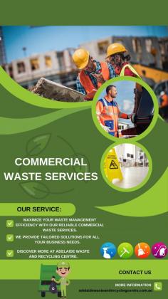 Maximize your waste management efficiency with our reliable commercial waste services. We provide tailored solutions for all your business needs, ensuring a cleaner, greener environment. Discover more at Adelaide Waste and Recycling Centre.