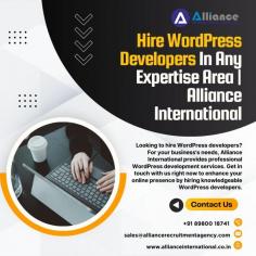 Looking to hire WordPress developers? For your business's needs, Alliance International provides professional WordPress development services. Get in touch with us right now to enhance your online presence by hiring knowledgeable WordPress developers. For more information, visit: www.allianceinternational.co.in/hire-wordpress-developer.