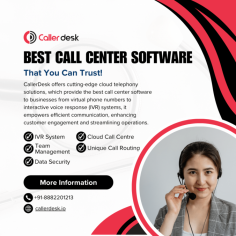 CallerDesk offers cutting-edge cloud telephony solutions, which provide the best call center software to businesses from virtual phone numbers to interactive voice response (IVR) systems, it empowers efficient communication, enhancing customer engagement and streamlining operations.