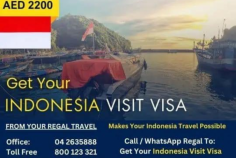 Regal Dubai Travel Agency can help you to get your Indonesia tourist visa along with visas to go to almost all other countries in Asia, such as Malaysia, Singapore, Thailand, Korea, and Japan. When you process your visa through Regal, it will be much easier for you because we are giving you an online e-visa, and you don't have to go to the embassy or visit any consulate. You will receive your visa to your email or to your WhatsApp once it is approved.