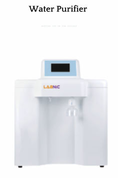  Labnic water purifier removes contaminants from water, making it safe for consumption. It produces 12 L/Hr of ultra-pure water with 18.2 MΩ.cm resistivity and 16 MΩ.cm deionized water. The water flow rate is up to 2 L/min with a tank. 5.0-inch colorful high-resolution touch screen controlling system