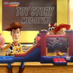 Woody may have gone to college with Andy, but this bounce house with a theme of a toy story is best suitable for the little ones. Kid slope jumping across especially if their favorite character is seen
https://www.bouncenslides.com/items/dry-combos/toy-story-medieval-dry-combo/