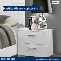 The white glossy nightstand is a sleek and modern addition to your bedroom. With its glossy finish and minimalist design, this nightstand offers convenient storage and a contemporary look. It complements a variety of bedroom styles and adds a touch of sophistication.
