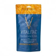 Vitalitae Immunity & Defence Superfood Jerky: This dog treat uses Vitamin E to help boost the immune system and make for a longer and happier life. Shop now!
