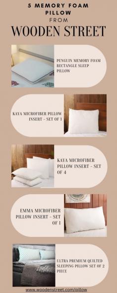 Buy 5 Memory foam Pillow  Online From Wooden Street
