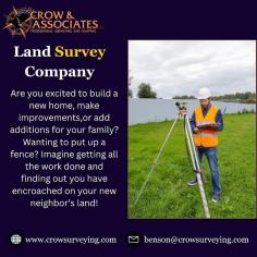 Are you excited to build a new home, make improvements,or add additions for your family? Wanting to put up a fence? Imagine getting all the work done and finding out you have encroached on your new neighbor’s land! Avoid costly mistakes and know your boundaries with Crow and Associates, Inc., your professional Land Surveying Company and mapping partner.