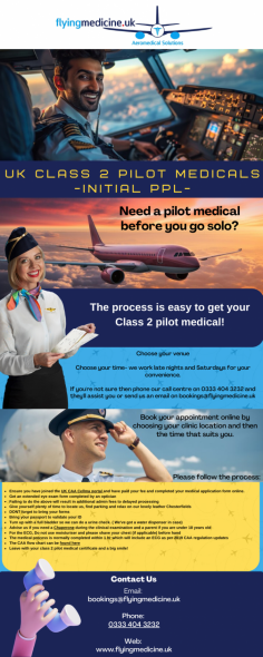 Infographic:- UK Class 2 Pilot Medicals- Initial PPL

FlyingMedicine is a well-established company focused on developing and promoting safe, evidence-based Aviation and Occupational Medicine.


Know more: https://www.flyingmedicine.uk/class-2-pilots-medicals-easa-caa