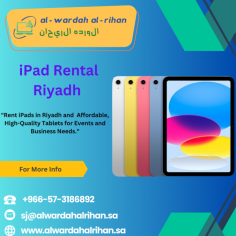 What You Need to Know About iPad Rentals in Riyadh?
Discover how iPad Rentals in Riyadh can offer flexibility, cost savings, and access to the latest technology. Whether for events, presentations, or temporary projects, iPad rentals provide a hassle-free solution. For top-tier iPad rental services, contact AL Wardah AL Rihan LLC at +966-57-3186892.
#ipadhire
#ipadproforrent
#ipadrental
#iPadLeaseRiyadh
#ipadrentalinSaudiArabia
#ipadrentalriyadh
#rentipadpro
#iPadRentalKSA
Visit:https://www.alwardahalrihan.sa/it-rentals/ipad-rental-in-riyadh-saudi-arabia 
