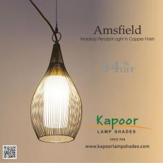 Introducing the Amsfield Teardrop Pendant Light in a stunning Copper Finish. This eye-catching piece adds a touch of sophistication to any room, blending modern design with timeless beauty. Perfect for your kitchen, dining area, or living room, the teardrop shape creates a warm and inviting atmosphere.