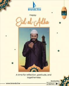 Send heartfelt Eid al-Adha wishes with our customizable Eid al-Adha Wishes Templates. Access a variety of designs tailored for this special occasion and personalize your greetings effortlessly. Spread joy and blessings with Eid al-Adha templates from Brands.live.Utilize our poster maker app to customize templates on your own, just like the creative Hatti app! Download now and make your wishes memorable!

✓ Free for Commercial Use ✓ High-Quality Designs.

Because Brands.live है तो सब आसान है! (Aasan Hai)